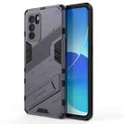 For OPPO Reno6 Pro 5G Punk Armor 2 in 1 PC + TPU Shockproof Case with Invisible Holder(Grey) - 1