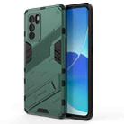 For OPPO Reno6 Pro 5G Punk Armor 2 in 1 PC + TPU Shockproof Case with Invisible Holder(Green) - 1