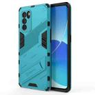 For OPPO Reno6 Pro 5G Punk Armor 2 in 1 PC + TPU Shockproof Case with Invisible Holder(Blue) - 1