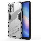 For OPPO Reno6 5G Punk Armor 2 in 1 PC + TPU Shockproof Case with Invisible Holder(White) - 1