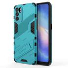 For OPPO Reno6 5G Punk Armor 2 in 1 PC + TPU Shockproof Case with Invisible Holder(Blue) - 1