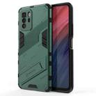 For Xiaomi Redmi Note 10 Pro 5G Punk Armor 2 in 1 PC + TPU Shockproof Case with Invisible Holder(Green) - 1