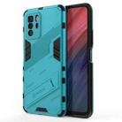 For Xiaomi Redmi Note 10 Pro 5G Punk Armor 2 in 1 PC + TPU Shockproof Case with Invisible Holder(Blue) - 1