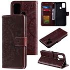 For Motorola Moto G10 / G30 Totem Flower Embossed Horizontal Flip TPU + PU Leather Case with Holder & Card Slots & Wallet(Brown) - 1