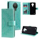For Nokia 1.4 Totem Flower Embossed Horizontal Flip TPU + PU Leather Case with Holder & Card Slots & Wallet(Green) - 1