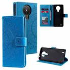 For Nokia 1.4 Totem Flower Embossed Horizontal Flip TPU + PU Leather Case with Holder & Card Slots & Wallet(Blue) - 1