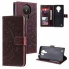 For Nokia 1.4 Totem Flower Embossed Horizontal Flip TPU + PU Leather Case with Holder & Card Slots & Wallet(Brown) - 1