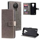 For Nokia 1.4 Totem Flower Embossed Horizontal Flip TPU + PU Leather Case with Holder & Card Slots & Wallet(Grey) - 1