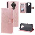 For Nokia 1.4 Totem Flower Embossed Horizontal Flip TPU + PU Leather Case with Holder & Card Slots & Wallet(Rose Gold) - 1