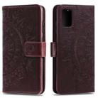 For Samsung Galaxy A03s Totem Flower Embossed Horizontal Flip TPU + PU Leather Case with Holder & Card Slots & Wallet(Brown) - 1