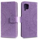 For Samsung Galaxy A22 4G Totem Flower Embossed Horizontal Flip TPU + PU Leather Case with Holder & Card Slots & Wallet(Purple) - 1