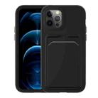 For iPhone 12 Pro Max Two-color TPU + PC Protective Case with Card Slot(Black+Black Frame) - 1
