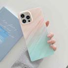 Marble Pattern Soft TPU Straight-Edge Protective Case For iPhone 11(Orange Green) - 1