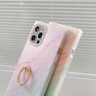 Marble Pattern Soft TPU Straight-Edge Protective Case with Ring Holder For iPhone 12 / 12 Pro(Colorful) - 3