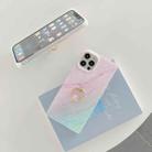 Marble Pattern Soft TPU Straight-Edge Protective Case with Ring Holder For iPhone 12 / 12 Pro(Colorful) - 5