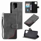 For Samsung Galaxy A42 5G Three-color Stitching Calf Texture Horizontal Flip Leather Case with Holder & Card Slots & Wallet(Grey) - 1