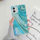 Marble Pattern Soft TPU Straight-Edge Protective Case For iPhone 11 Pro Max(Shining Green) - 1