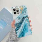 Marble Pattern Soft TPU Straight-Edge Protective Case For iPhone 12 / 12 Pro(Gilding Blue) - 1