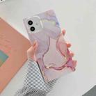 Marble Pattern Soft TPU Straight-Edge Protective Case For iPhone 12 / 12 Pro(Light Pink) - 1