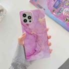 Marble Pattern Soft TPU Straight-Edge Protective Case For iPhone 12 / 12 Pro(Purple) - 1