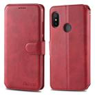 For Xiaomi Redmi Note 6 / 6 Pro AZNS Calf Texture Magnetic Horizontal Flip PU Leather Case with Holder & Card Slots & Photo Frame(Red) - 1