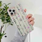 Flowers Pattern Dual-side Laminating Soft TPU Protective Case For iPhone 12 / 12 Pro(Purple Flowers) - 1