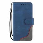 For iPhone XR Three-color Stitching Calf Texture Horizontal Flip Leather Case with Holder & Card Slots & Wallet(Blue) - 2