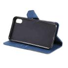 For iPhone XR Three-color Stitching Calf Texture Horizontal Flip Leather Case with Holder & Card Slots & Wallet(Blue) - 5