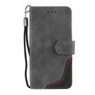 For iPhone XR Three-color Stitching Calf Texture Horizontal Flip Leather Case with Holder & Card Slots & Wallet(Grey) - 2