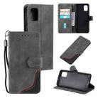 For Xiaomi Redmi Note 10 5G Three-color Stitching Calf Texture Horizontal Flip Leather Case with Holder & Card Slots & Wallet(Grey) - 1