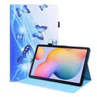 For Samsung Galaxy Tab S6 Lite SM-P610 / SM-P615 Animal Pattern Horizontal Flip Leather Case with Holder & Card Slots & Photo Frame & Sleep / Wake-up Function(Blue Butterfly) - 1