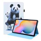 For Samsung Galaxy Tab S6 Lite SM-P610 / SM-P615 Animal Pattern Horizontal Flip Leather Case with Holder & Card Slots & Photo Frame & Sleep / Wake-up Function(Cycling Panda) - 1