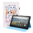 For Amazon Fire HD 8 2020 10th Gen Animal Pattern Horizontal Flip Leather Case with Holder & Card Slots & Photo Frame & Sleep / Wake-up Function(Cat Brothers) - 1