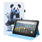 For Amazon Fire HD 8 2020 10th Gen Animal Pattern Horizontal Flip Leather Case with Holder & Card Slots & Photo Frame & Sleep / Wake-up Function(Cycling Panda) - 1