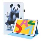 For iPad 10.2 2021 / 2020 / 2019 Animal Pattern Horizontal Flip Leather Case with Holder & Card Slots & Photo Frame & Sleep / Wake-up Function(Cycling Panda) - 1