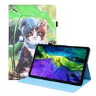 For iPad Pro 11 2022 / 2021 / 2020 / Air 2020 10.9Animal Pattern Horizontal Flip Leather Tablet Case with Holder & Card Slots & Photo Frame & Sleep / Wake-up Function(Bib Kitten) - 1