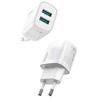 JOYROOM L-2A101 2.1A 10.5W Dual Ports Mini Fast Charger, Plug Type:EU Plug(White) - 1