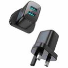 JOYROOM L-2A123 2.4A 12W Dual Ports Mini Fast Charger, Plug Type:UK Plug(Black) - 1