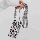 For iPhone 12 Pro Cat Ear Leopard Print TPU Straight Edge Protective Case with Lanyard(White) - 1