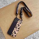 For iPhone 12 Pro Max Cat Ear Leopard Print TPU Straight Edge Protective Case with Lanyard(Black Color Matching) - 1