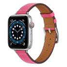 A Style Leather Watch Band Watch Band For Apple Watch Ultra 49mm / Series 8&7 45mm / SE 2&6&SE&5&4 44mm / 3&2&1 42mm(Rose Red) - 1