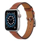 A Style Leather Watch Band Watch Band For Apple Watch Ultra 49mm / Series 8&7 45mm / SE 2&6&SE&5&4 44mm / 3&2&1 42mm(Brown) - 1
