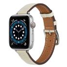 A Style Leather Watch Band Watch Band For Apple Watch Ultra 49mm / Series 8&7 45mm / SE 2&6&SE&5&4 44mm / 3&2&1 42mm(White) - 1