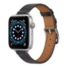 A Style Leather Watch Band Watch Band For Apple Watch Ultra 49mm / Series 8&7 45mm / SE 2&6&SE&5&4 44mm / 3&2&1 42mm(Black) - 1