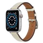 A Style Leather Watch Band Watch Band For Apple Watch Series 8&7 41mm / SE 2&6&SE&5&4 40mm / 3&2&1 38mm(White) - 1