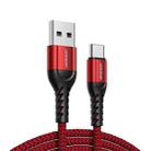 JOYROOM N10 3 in 1 King Kong Series 3A USB to USB-C / Type-C Aluminum Alloy Data Cable, Length: 0.25m+1.2m+2m(Red) - 1