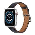 B Style Leather Watch Band Watch Band For Apple Watch Ultra 49mm / Series 8&7 45mm / SE 2&6&SE&5&4 44mm / 3&2&1 42mm(Black) - 1