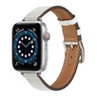 B Style Leather Watch Band Watch Band For Apple Watch Series 9&8&7 41mm / SE 3&SE 2&6&SE&5&4 40mm / 3&2&1 38mm(White) - 1