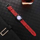 Crocodile and Ostrich Embossed Genuine Leather Watch Band Watch Band For Apple Watch Ultra 49mm&Watch Ultra 2 49mm / Series 9&8&7 45mm / SE 3&SE 2&6&SE&5&4 44mm / 3&2&1 42mm(Red) - 1