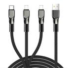 JOYROOM S-1335K4 1.3m 3.5A 3 in 1 USB to 8 Pin + 8 Pin + USB-C / Type-C Remarkable Series Nylon Braid Charging Data Cable(Black) - 1